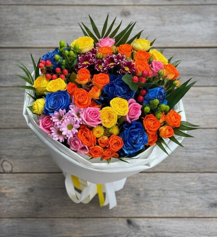 Букет цветов из: Розы и Хризантемы в Озерске