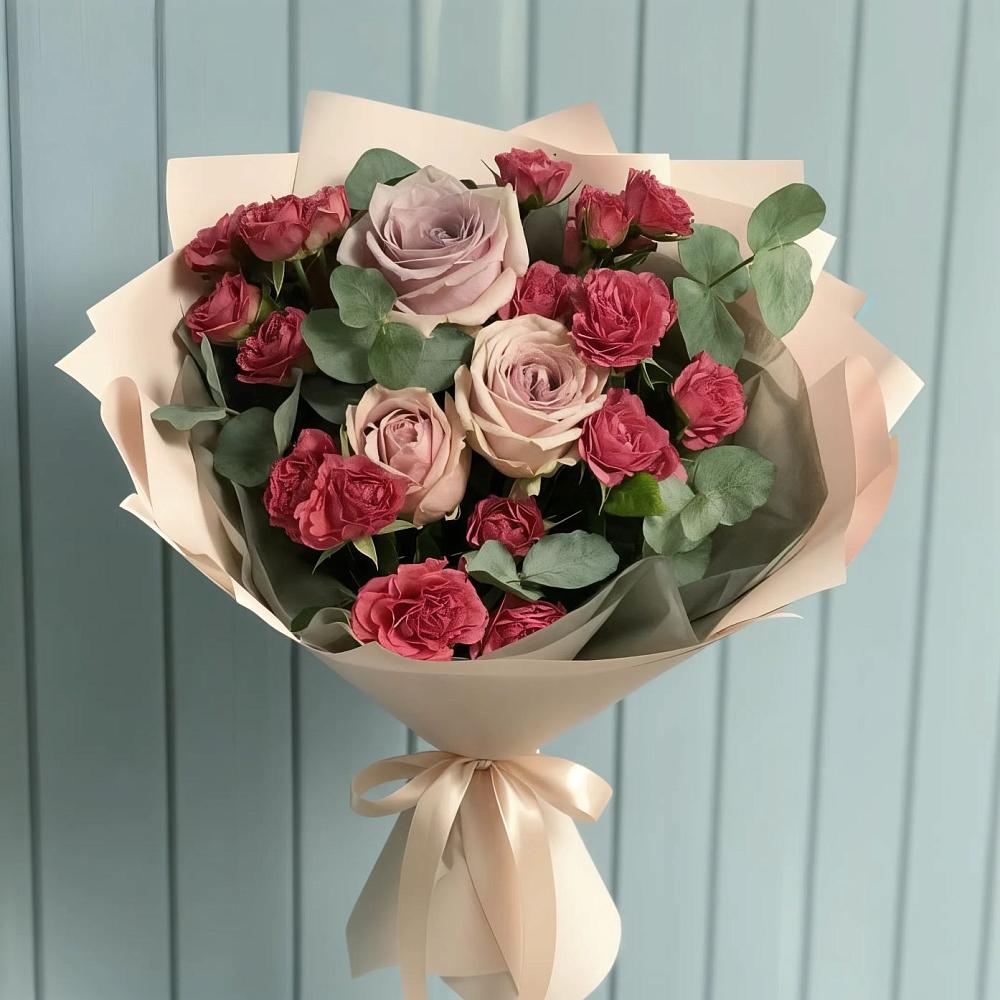 Букет цветов из: Гвоздики и Розы в Озерске