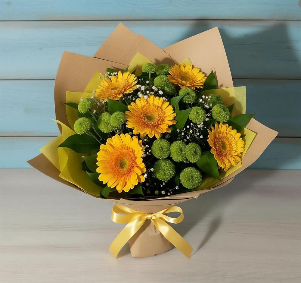 Букет цветов из: Герберы и Хризантемы в Озерске