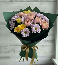 Букет цветов из:  Хризантемы и Розы #REPLACE_PRED# Озерске