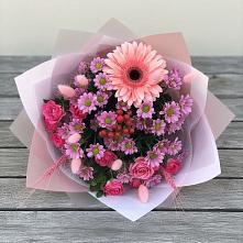 Букет цветов из:  Розы, Герберы и Хризантемы #REPLACE_PRED# Озерске