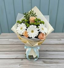 Букет цветов из:  Герберы, Розы и Хризантемы в Озерске